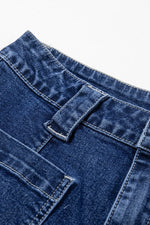 Wide Leg Pocketed High Waist Jeans - Ladyez