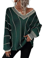 Full Size V-Neck Textured Knit Sweater Plus Size