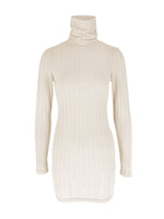 Turtleneck Ribbed Bodycon Mini Dress