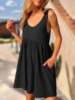 Tie-Shoulder Flowy Tank Dress - Ladyez