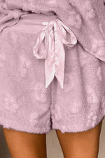 Round Neck Long Sleeve Top and Shorts Lounge Set - Ladyez