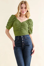And The Why Buttery Soft Ruched Detailed Jersey Bodysuit - Ladyez