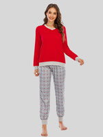 Long Sleeve Top and Polka Dot Pants Set - Ladyez