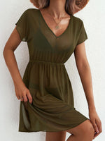 Printed Short Sleeve Mini Dress