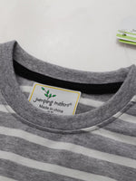 Children's Excavator Striped Round Neck T-Shirt