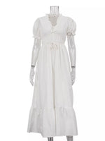 Tie Waist Puff Sleeve Maxi Dress