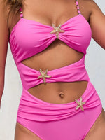Cutout Spaghetti Strap One-Piece Swimwear - Ladyez