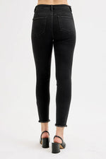 RISEN Full Size Tummy Control High Rise Adjustable Waist Skinny Jeans Plus Size - Ladyez
