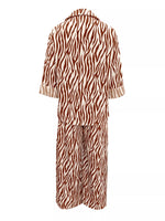 Zebra Print Relaxed Fit Top and Pants Two-Piece Set
