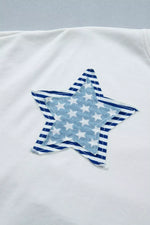 Patriot Star Patched Notched Neck Mineral Washed Tee