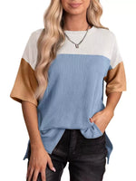 Color Block Half Sleeve Top
