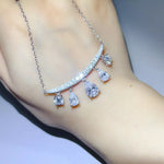 6 Carat 925 Sterling Silver Moissanite Teardrop Necklace