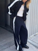 Zip Up Long Sleeve Outerwear and Pants Set