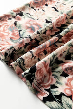 Multicolour Retro Floral Ruffle Trim Square Neck Tank Top