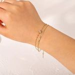 18K Gold-Plated Zircon Double Layered Bracelet