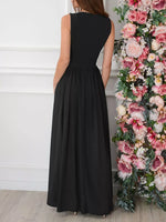 Slit Surplice Sleeveless Maxi Dress