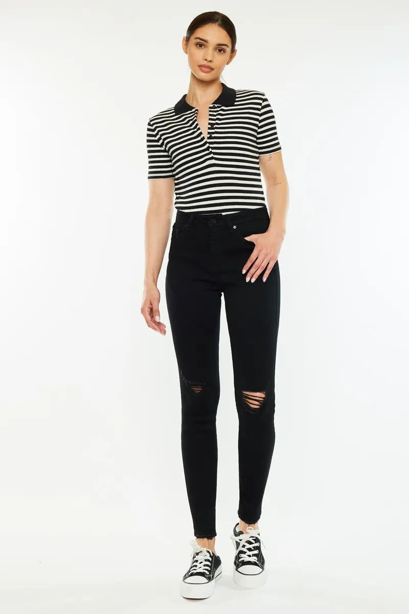 Kancan Distressed High Rise Super Skinny Jeans - Ladyez