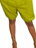 Pleated Detail High Waist Shorts