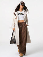 Casual Corduroy Wide Leg Pants