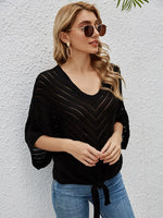 Openwork Batwing Sleeve Cover-Up - Ladyez