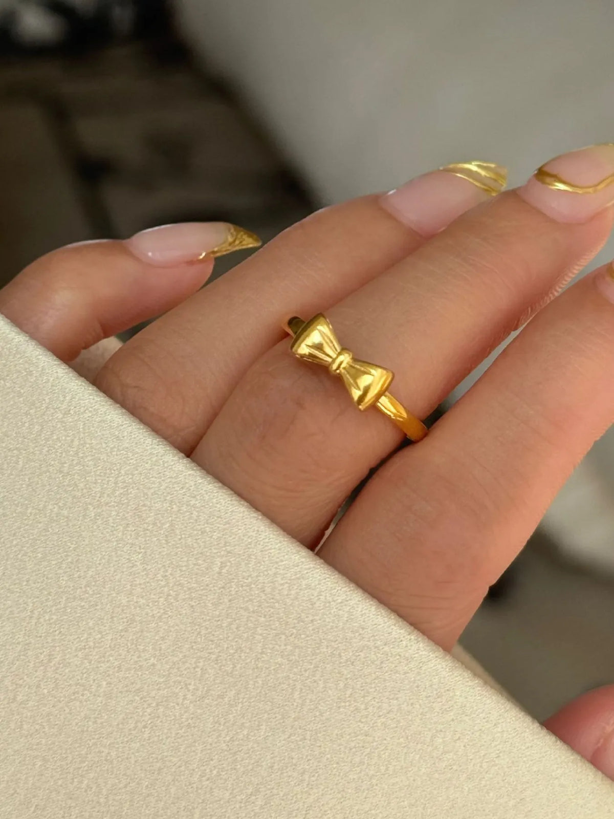 18K Gold-Plated Bow Knot Ring - Ladyez
