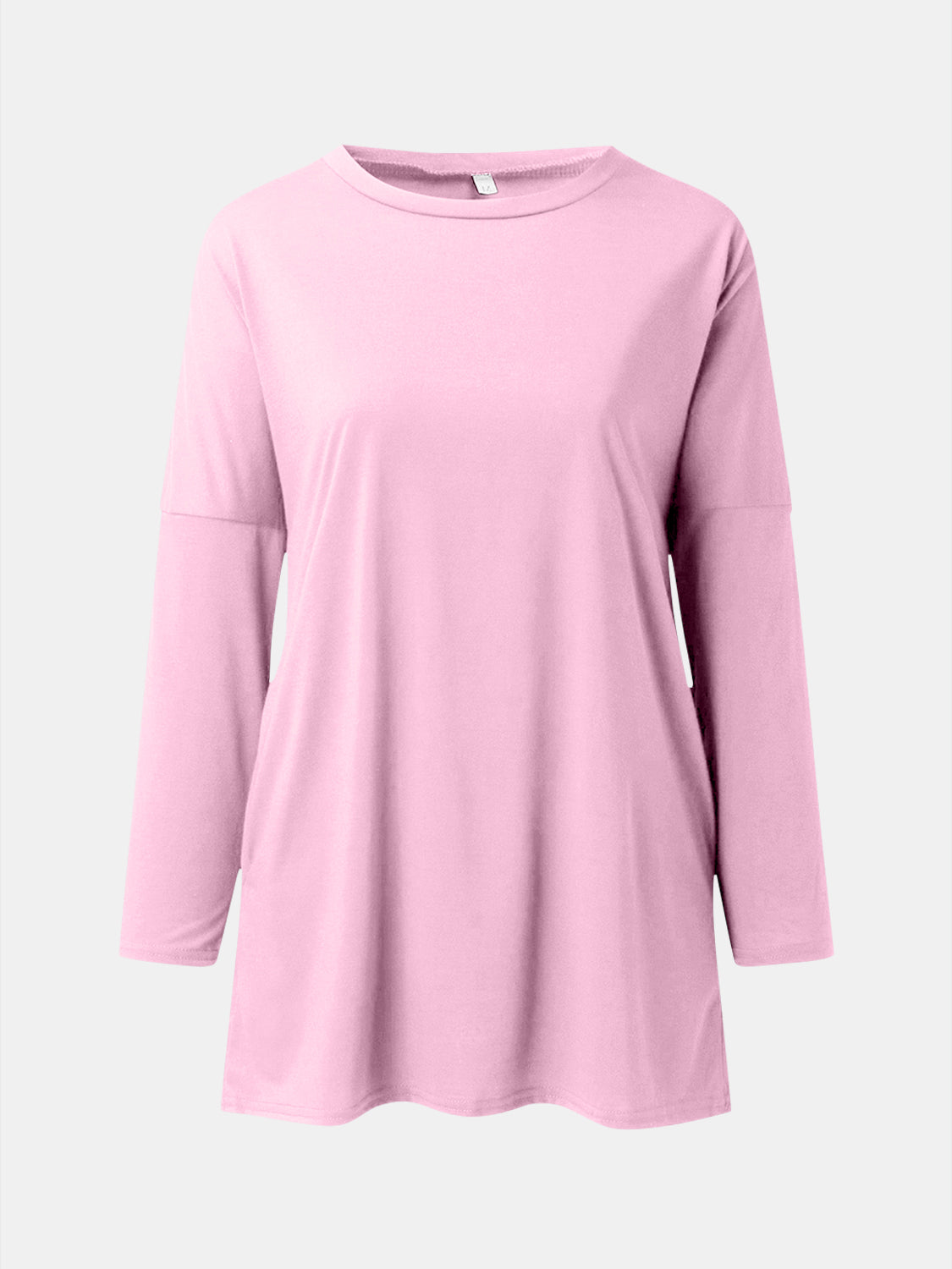 Full Size Round Neck Long Sleeve T-Shirt - Ladyez