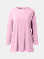 Full Size Round Neck Long Sleeve T-Shirt - Ladyez