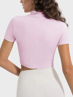 Millennia Quarter Zip Short Sleeve Active T-Shirt - Ladyez