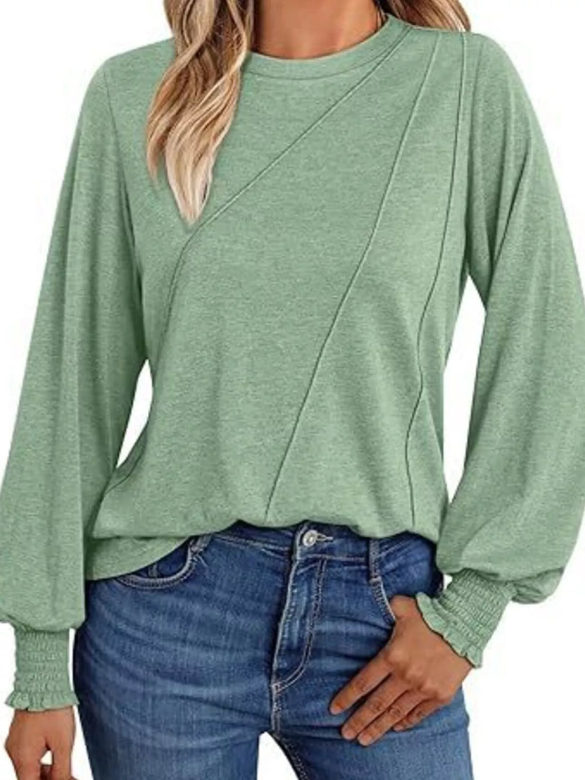 Round Neck Long Sleeve Top