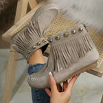 Round Toe Platform Boots - Ladyez