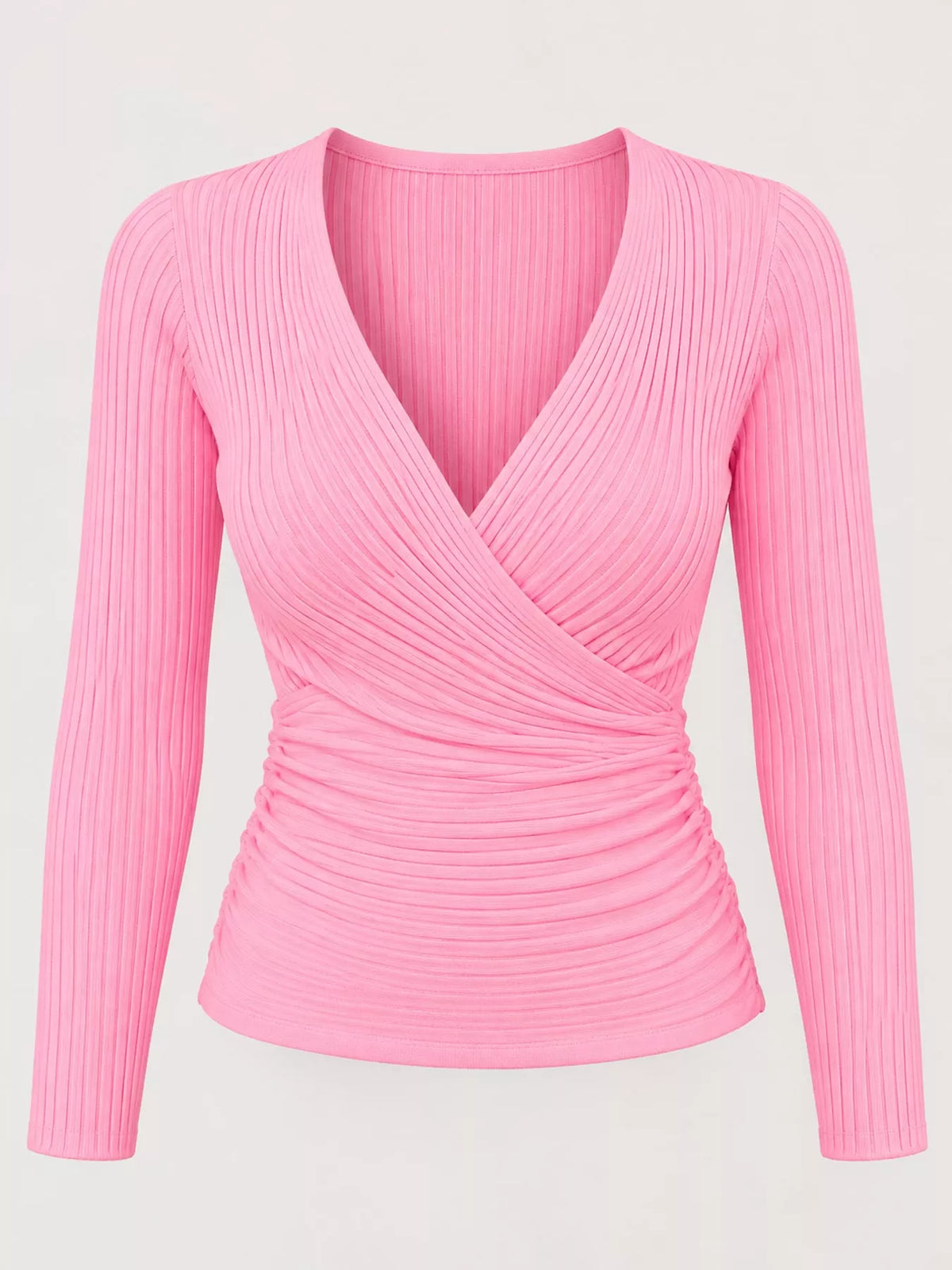 Full Size Ribbed Long Sleeve Slim Fit T-Shirt Plus Size