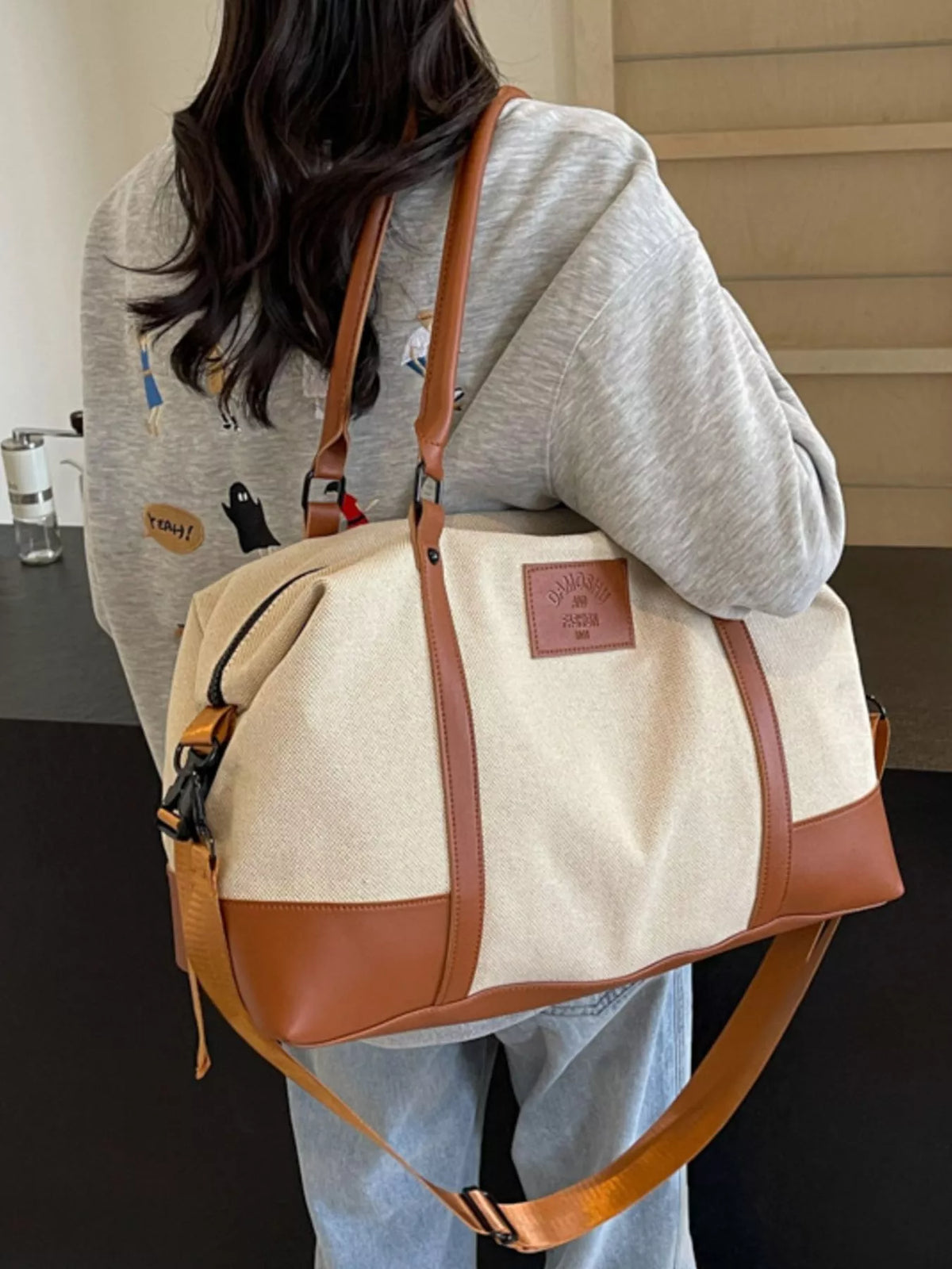 Canvas Leather Trim TravelBag