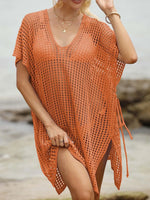 Side Tied V-Neck Cover-Up - Ladyez