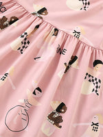 Children's Printed Short Sleeve Casual Dress
