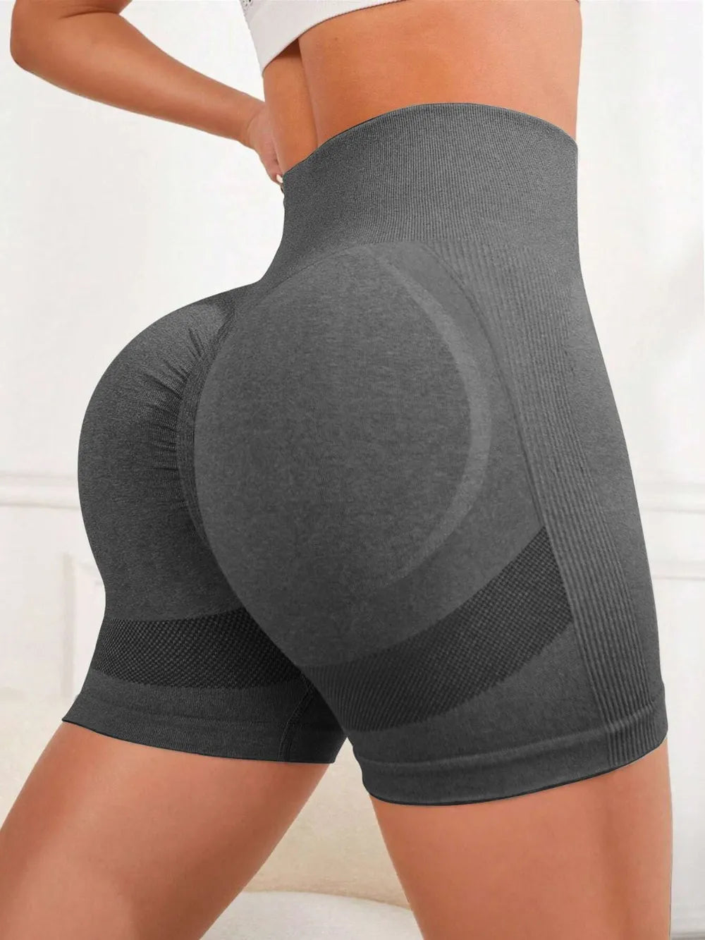 High Waist Active Shorts - Ladyez