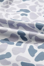 Camouflage Print Lapel Shirt Drawstring 2pcs Short Pajama Set