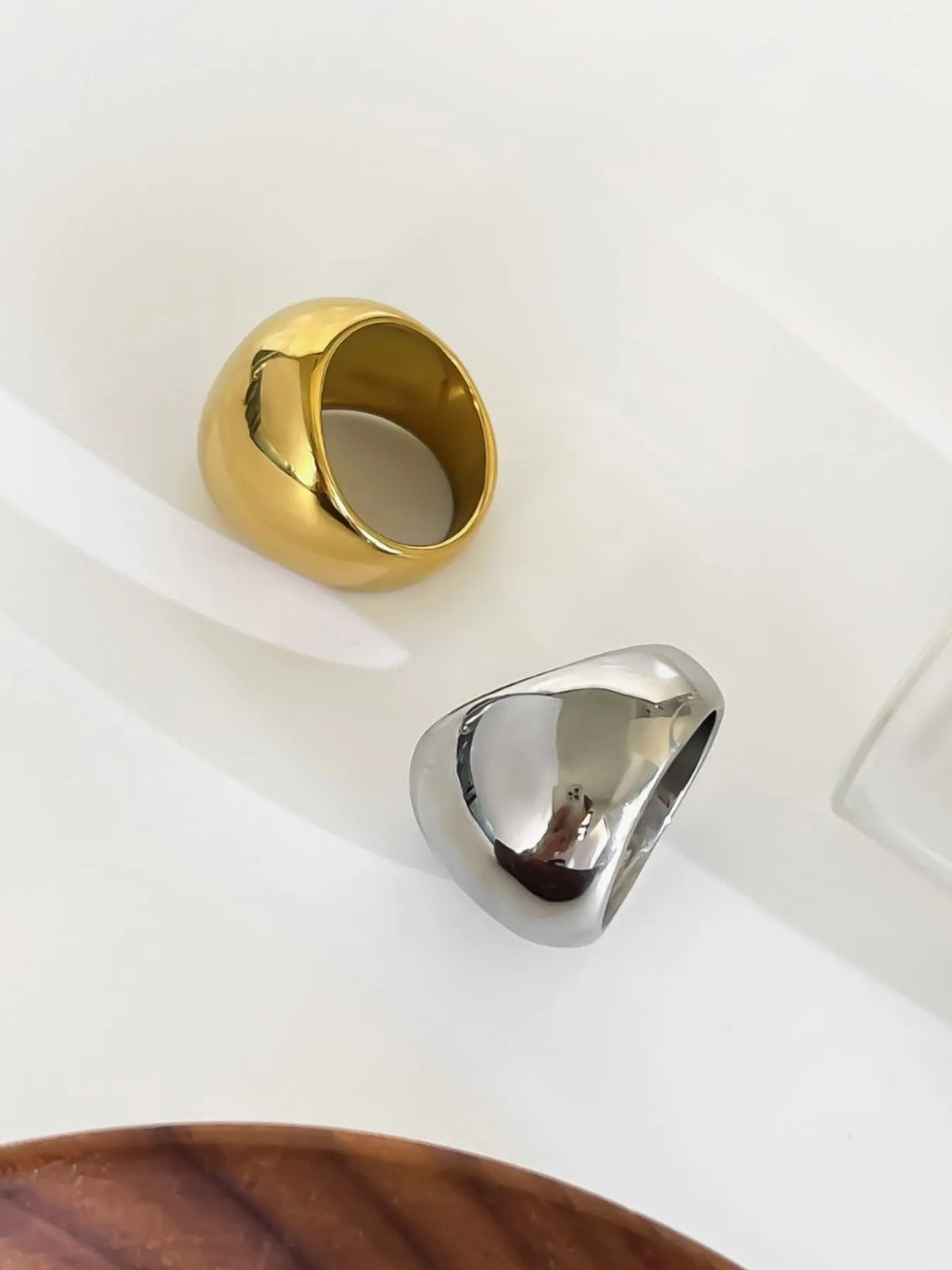 2-Piece Stainless Steel Bubble Shape Ring - Ladyez