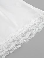 Lace Trimmed Top and Skirt Two-Piece Set
