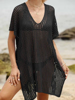 Side Tied V-Neck Cover-Up - Ladyez