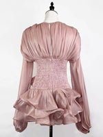 Ruffled Long Sleeve Mini Dress