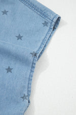 Double Chest Pocket Short Sleeve Denim Shirt