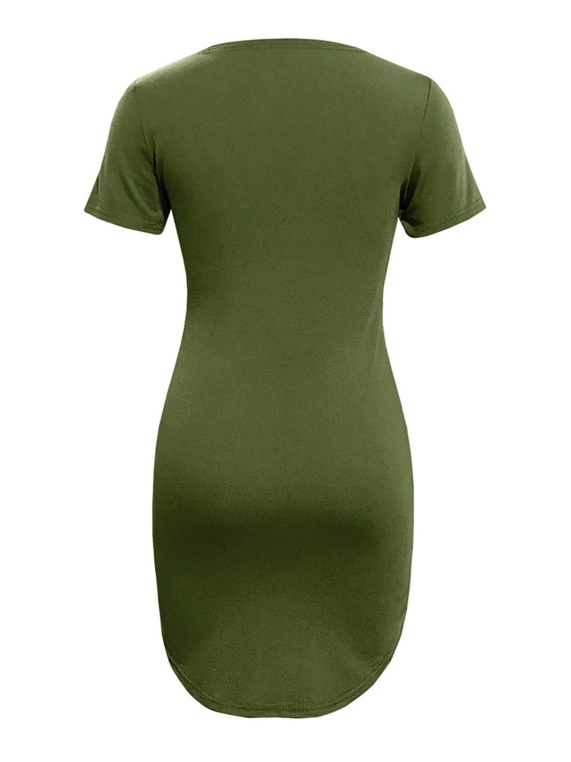 Round Neck Short Sleeve Mini Tee Dress