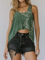 Printed Scoop Neck Tank - Ladyez