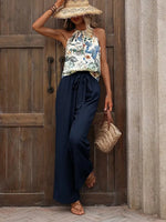 Printed Tank Top and Wide Leg Pants Set - Ladyez