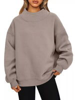 Mock Neck Dropped Shoulder Sweatshirt