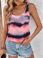 Tie-Dye Scoop Neck Wide Strap Tank