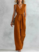 Sleeveless Wide Leg Jumpsuit