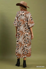 Umgee Abstract Print Midi Dress