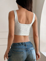 Scoop Neck Crop Tank Top - Ladyez