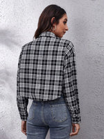 Button Down Printed Cropped Jacket